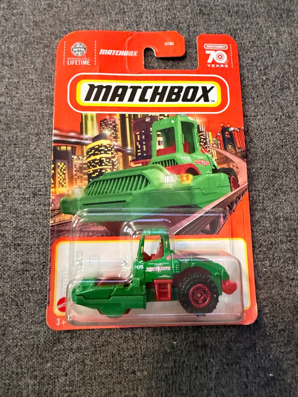 Matchbox Green Farm Tractor Toy with Red Accents